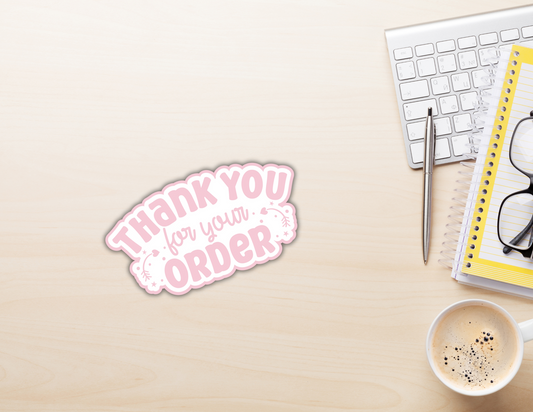 Thank your for your order stickers - pink