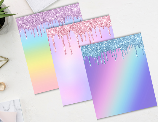 Glitter drip cardstock